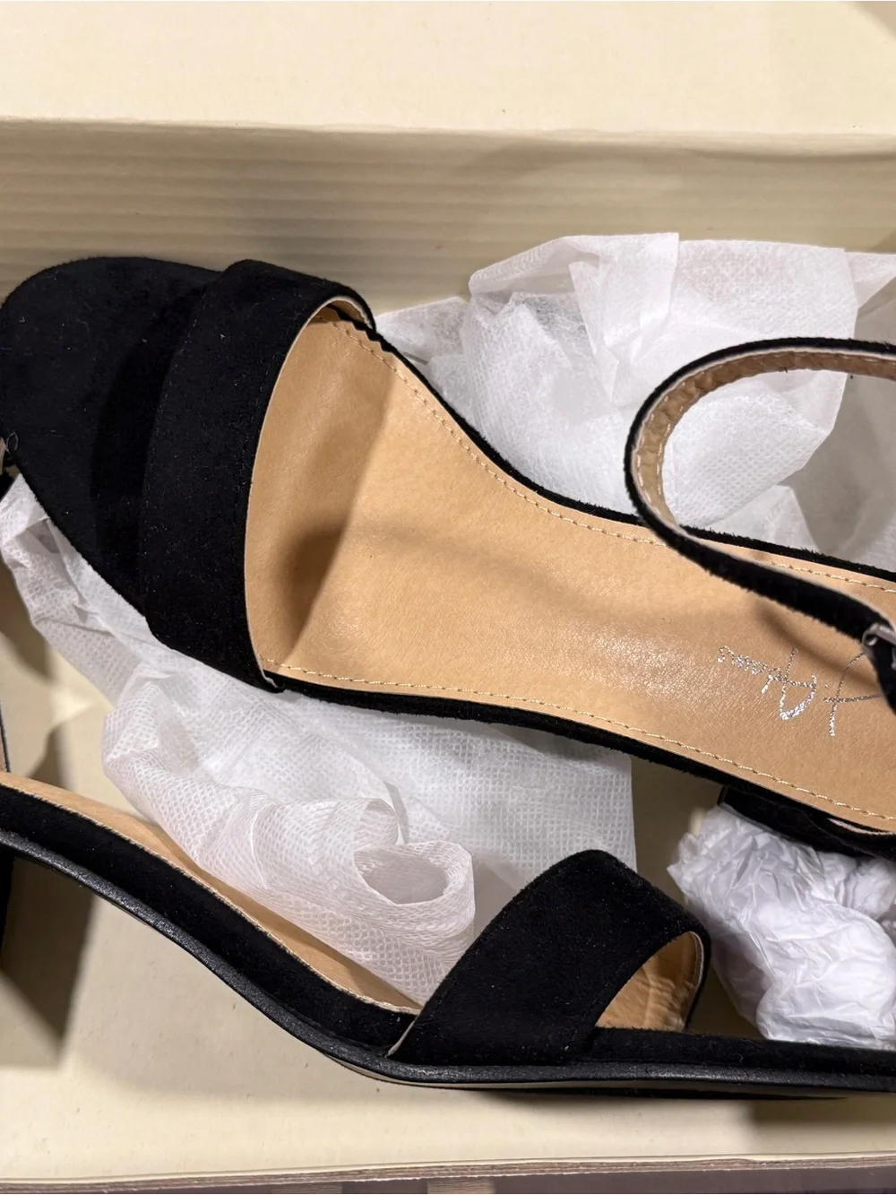 J.Adams Daisy Ladies Black Open-Toe Ankle Strap Heels 8.5
